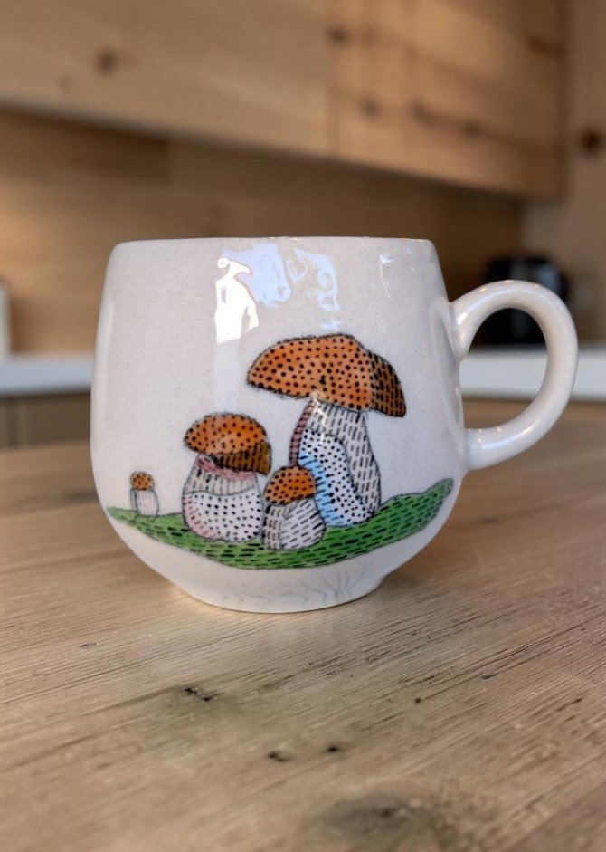 kubek ceramiczny "grzyby" - ilustrowana kolekcja jenienna - obrazek 2